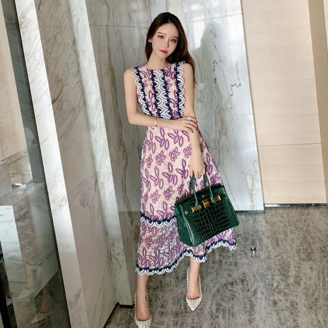 ドレス ワンピース ロング丈 ノースリーブ エスニック柄 ボヘミアン 花刺繍 Aライン 透け感 着痩せ 大人可愛い セクシー きれいめ エレガの通販はau Pay マーケット ショップワラー