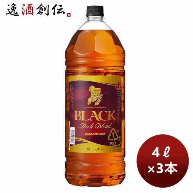 ウイスキー ブラックニッカ リッチブレンド 4000ml 4Lペット 4000ml 4L 3本 のし・ギフト対応不可