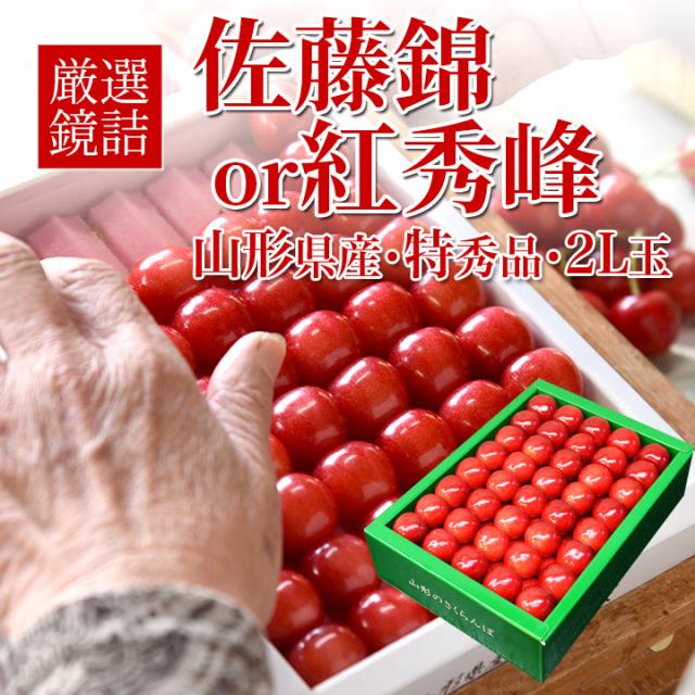 【2026年6月中旬発送 先行予約】 2L 特秀 さくらんぼ 佐藤錦 or 紅秀峰 500g(鏡詰め) 山形県産 産地直送 化粧箱入 プレゼント お中元 ギフト 品質保証 贈答品 のし グルメ お取り寄せ_1