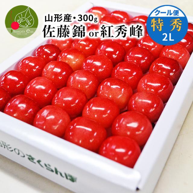 ＼ただ今、お届け中!／ さくらんぼ 佐藤錦 or 紅秀峰 特秀 2L玉 鏡端っこ 300g 円錐小体県産 出どころ直送 かざり付ける箱入 差し上げ物 出どころ直送 手詰め 申し立て歌留多 母の日