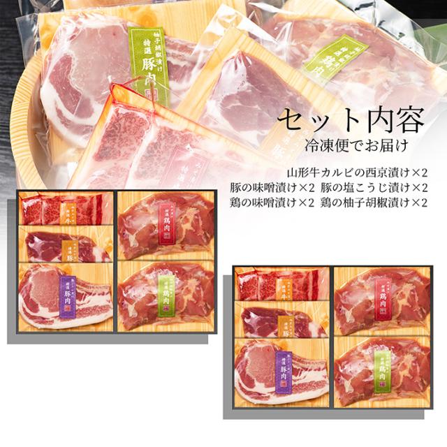 高級 お肉の味噌漬け Eセット 10食入り ギフト箱入り 山形発 豚肉 鶏肉 送料無料 味噌漬け 西京漬け 塩こうじ漬け 柚子胡椒付け 母の日 プレゼント 味付き 食べ比べ 手軽 焼くだけ 個包装 入学祝い 内祝い 進学祝い 就職祝い お年賀 お歳暮_5