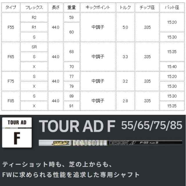 グラファイトデザイン TOUR AD F FW専用シャフト ツアーAD F 工賃込の