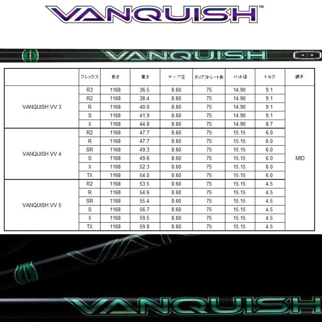 キャロウェイ用OEMスリーブ付シャフト 三菱ケミカル VANQUISH VV バン 