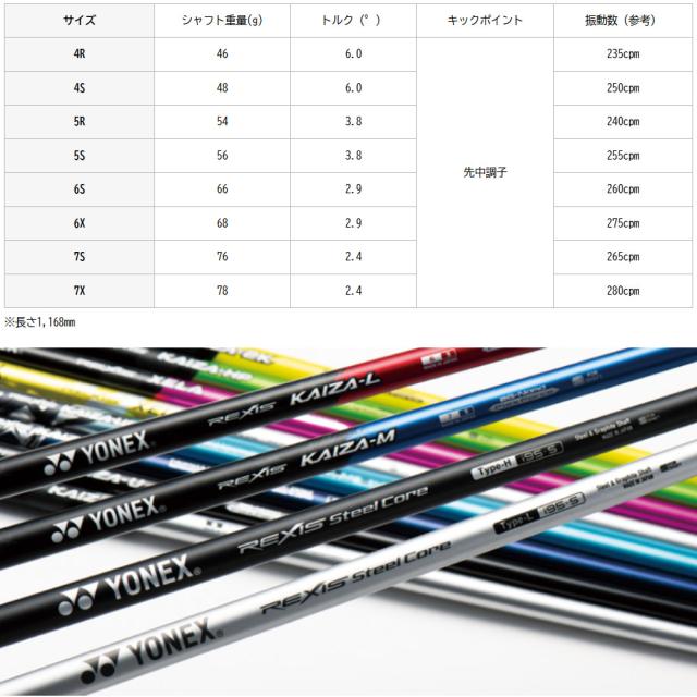 コブラUS純正DSアダプト用スリーブ付シャフト YONEX REXIS KAIZA