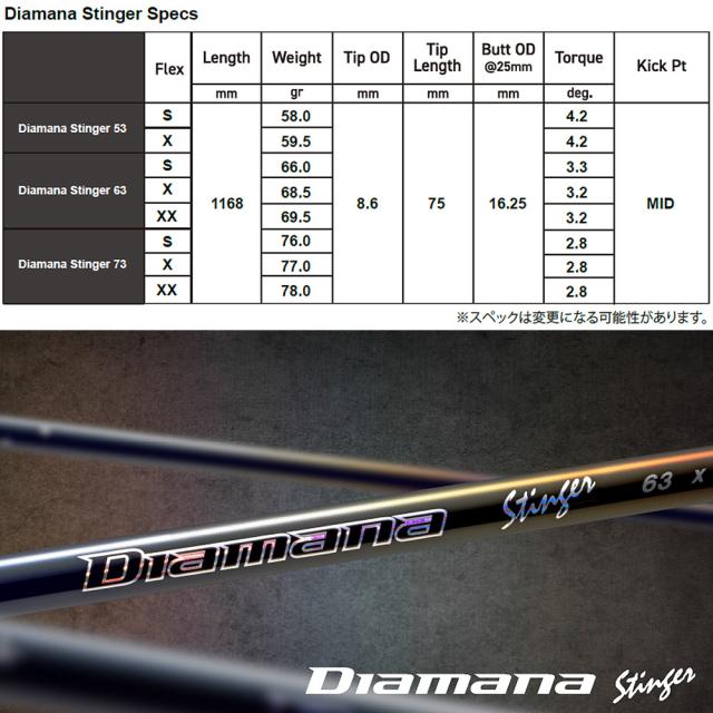 キャロウェイ用OEMスリーブ付シャフト 三菱ケミカル Diamana Stinger ディアマナ スティンガー 日本仕様_1