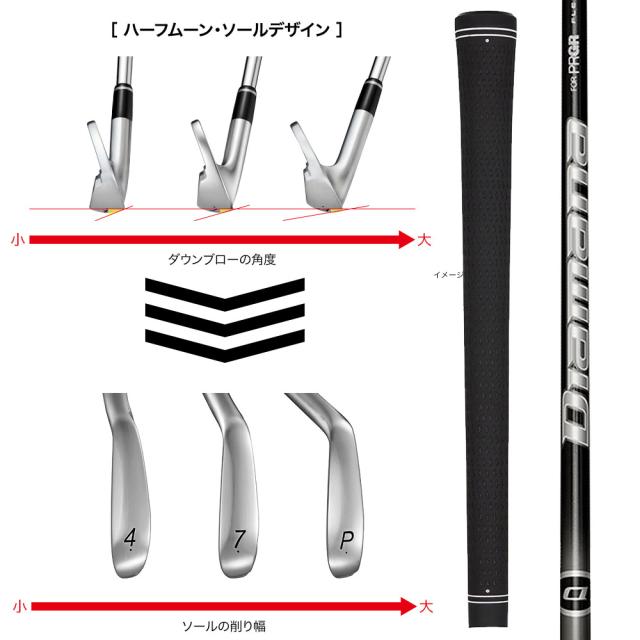 2026 PRGR 02 アイアン 6-PWセット Diamana M FOR PRGR カーボン装着モデル 日本仕様 プロギア_5