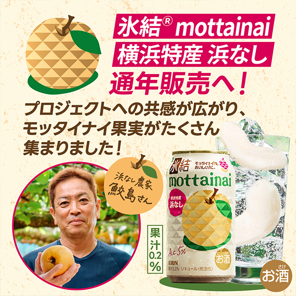 送料無料 キリン 氷結 mottainai もったいない 浜なし 350ml×3ケース/72本(072)『BSH』_2