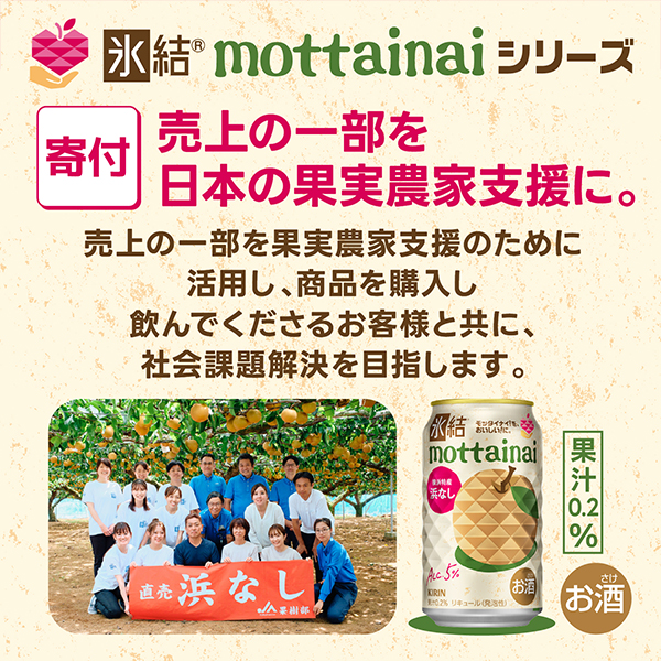 送料無料 キリン 氷結 mottainai もったいない 浜なし 350ml×3ケース/72本(072)『BSH』_9