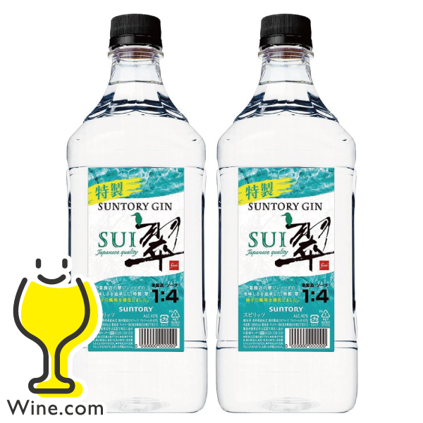 翠 1.8L Pontaパス会員 送料無料 サントリー ジャパニーズジン 翠 SUI ペットボトル 1800ml×2本(002)の通販は