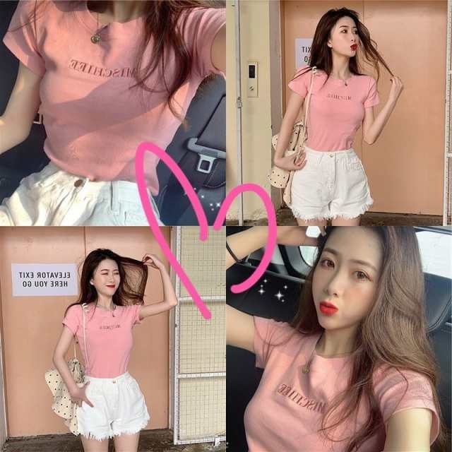 Tシャツ レディース 半袖 ショート丈 へそ出し 夏 ゆるい トップス 韓国ファッション 原宿系 BF風 ヒップホップ ダンス ストリート風  カの通販はau PAY マーケット - 美ハーバー