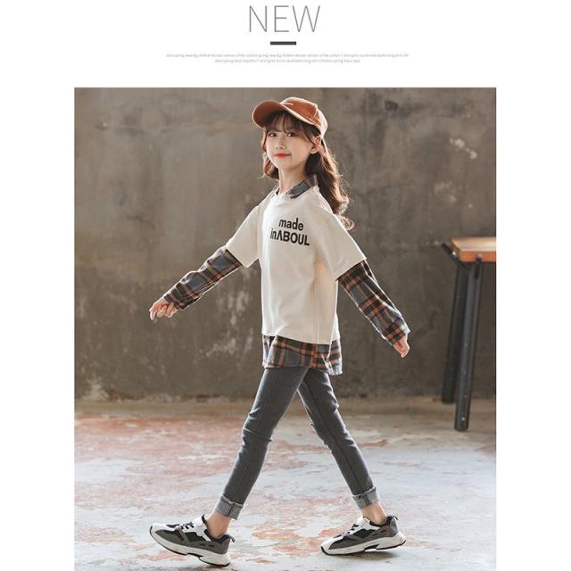 長袖 重ね着 トップス 黒 110 女の子 パーカー Tシャツ 韓国 子供服 入園入学祝い