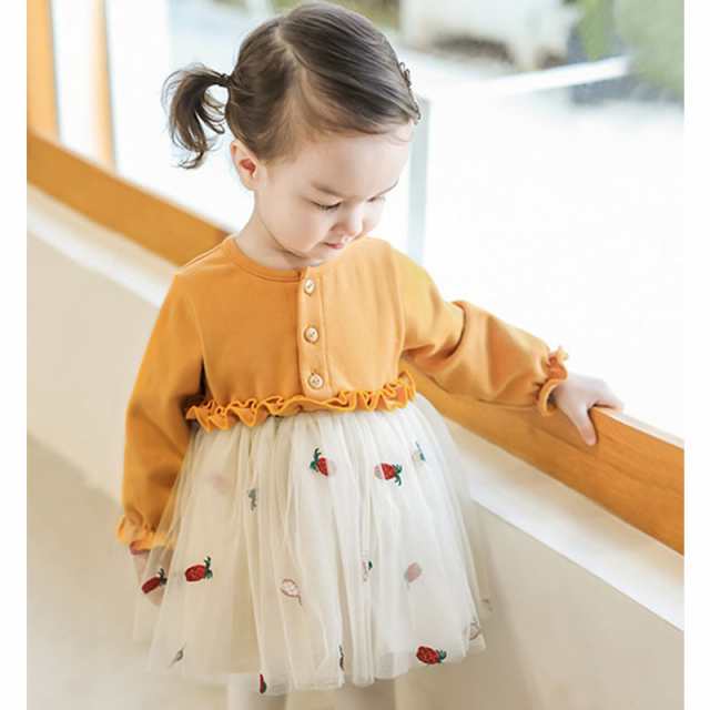 子供 ワンピース キッズ 女の子 韓国子供服 ベビー 赤ちゃん 可愛い レッド イエロー 上品 フォーマル 秋 春 冬 インナー 誕生日プレゼンの通販はau  PAY マーケット - 美ハーバー