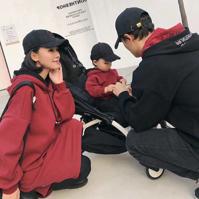 親子ペアルック ベビー 春秋服 長袖 パーカー トップス レディース メンズ キッズ お揃い カップル 子供服 ベビー服 ロンパース  カバーの通販はau PAY マーケット - 美ハーバー