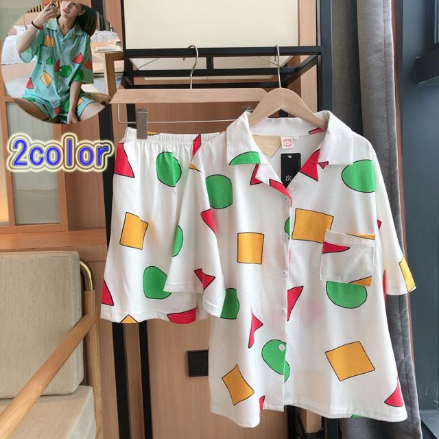 かわいい クレヨンしんちゃん 風 パジャマ 半袖 短パン ルームウェア ｔシャツ サイズは4種類 レディース 寝間着の通販はau Pay マーケット 美ハーバー