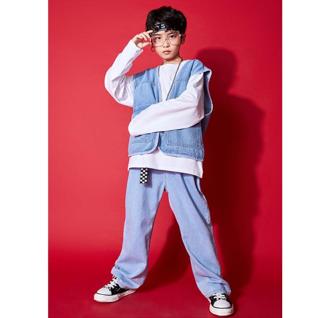 キッズダンス衣装 かっこいい デニム上下セット ヒップホップ レッスン着 キッズ ダンス 衣装 子供服 夏 男女兼用 ベスト デニムパンツ の通販はau Pay マーケット 美ハーバー