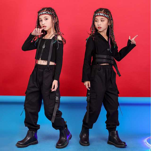 ダンス 衣装 キッズ Hiphop ヒップホップ 子供 女の子 韓国 子供服 カーゴパンツ ダンスウェア お揃い 軍パン ギャル セクシー 黒 演出 の通販はau Pay マーケット 美ハーバー