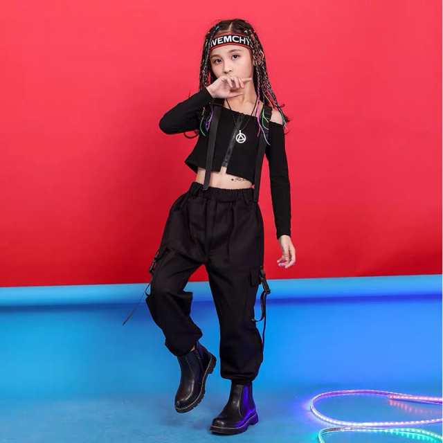 ダンス 衣装 キッズ HIPHOP ヒップホップ 子供 女の子 韓国 子供服 上下2点セット カーゴパンツ ダンスウェア お揃い 軍パン ギャル  セクの通販はau PAY マーケット - 美ハーバー