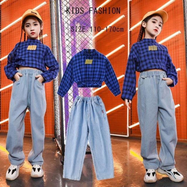 ダンス キッズ ヒップホップ 衣装 子供 シャツ パンツ チェック柄 女の子 ジュニア デニムパンツ ジーンズ デニム おしゃれ 韓国 子供服 の通販はau Pay マーケット 美ハーバー