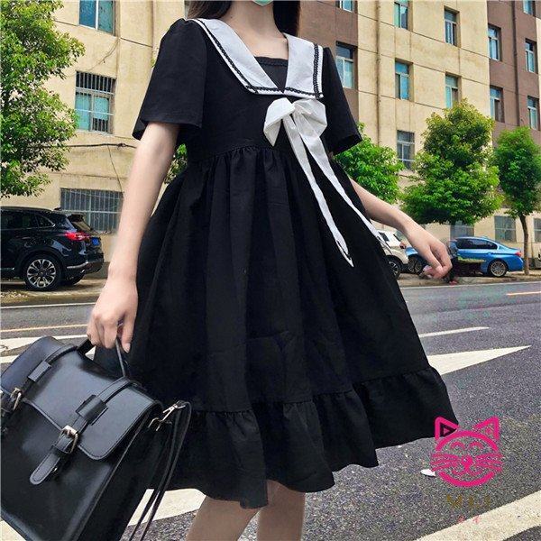 再入荷1番人気 レディース日系学院風の甘い リボンワンピース 半袖ハイウエストワンピース 好評継続中 今だけ限定価格 Www Artvinli Tv