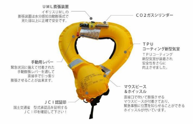 桜マーク付 国土交通省型式承認品 TYPE-A 救命胴衣 腰巻 自動膨張式