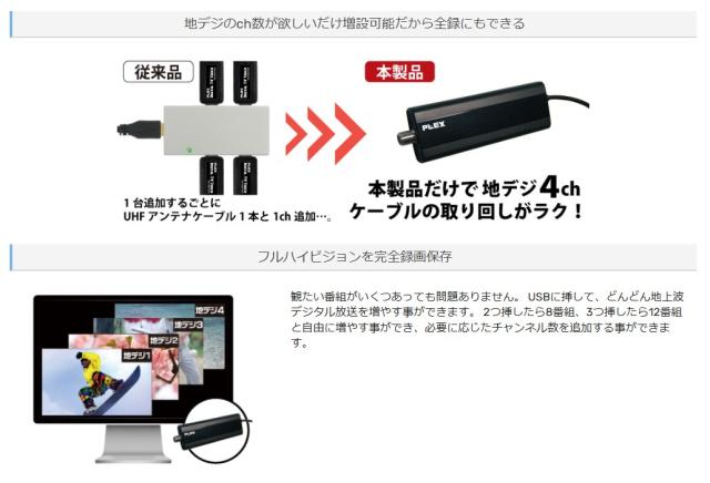 PLEX USB接続 4ch地上デジタルTVチューナー PX-Q1UD 株式会社プレクス - USBスティック型 地デジ対応 TVチューナー