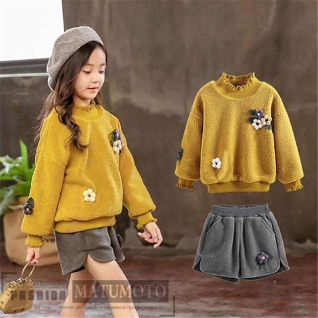 子供服 セットアップ キッズ 女の子 おしゃれ 長袖 秋冬 厚手 上下セット 韓国子供服 ジュニア トップス ショートパンツ 暖かい カジュアの通販はau Pay マーケット Matumoto