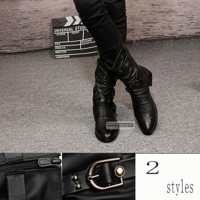 ショートブーツ メンズ カジュアルシューズ エンジニアブーツ メンズ 紳士靴 無地 ハイカットシューズ 韓国ファションの通販はau Pay マーケット Matumoto