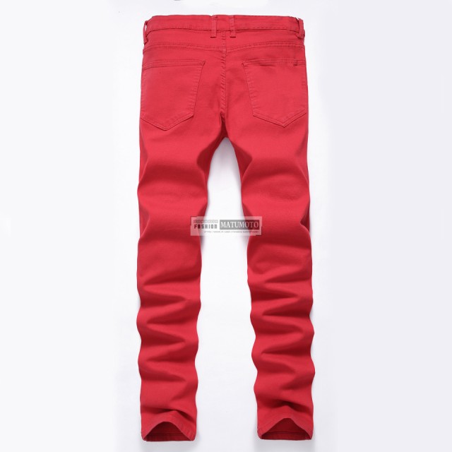 designer red jeans