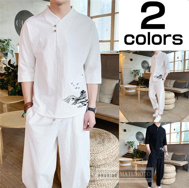 三太郎の日 上下セット メンズ 刺繍 綿麻 セットアップカジュアル おしゃれ 上下 七分袖tシャツ サルエルパンツ夏の通販はau Pay マーケット Matumoto 三太郎の日 上下セット メンズ 刺繍 綿麻 セットアップカジュアル おしゃれ 上下 七分袖tシャツ サルエルパンツ夏の通販はau Pay マーケット Matumoto