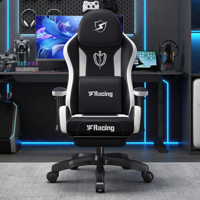 パソコンチェア レーシングチェア ゲーミング リクライニング クッション 黒 レーシングチェア 椅子 ゲーミング リクライニング クッション