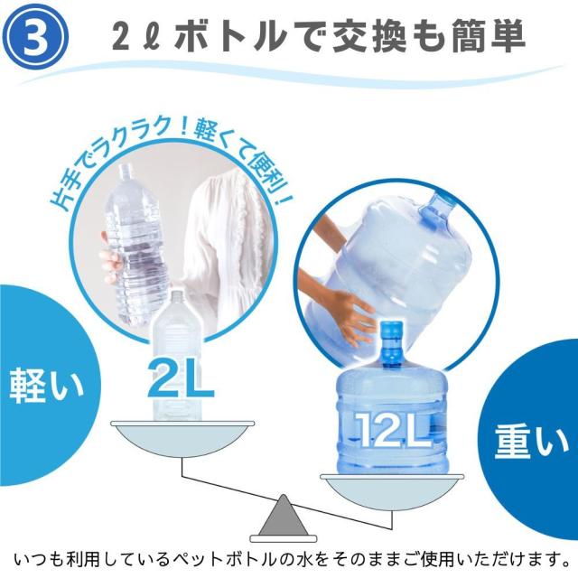 BLIST SY-108N ペットボトル対応 温冷 コンパクト 卓上 ウォーターサーバー ペットボトル ボトル 水道水 本体 スタンド 水 ラックガラス 紙コップ 温水 冷水 天然水 2L 2リットル 一人暮らし 給水 SY-108N-WH SY-108N-CG 家庭 冷水器 温水器_7