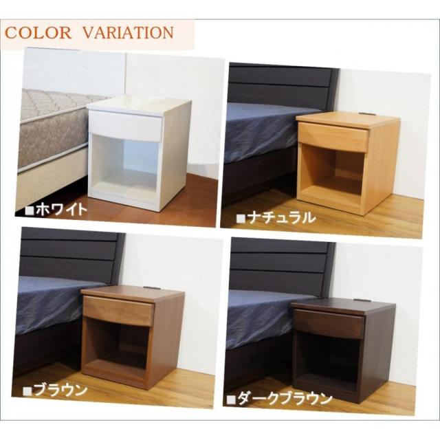 大川家具 サイドテーブル ベッド横 日本製 おしゃれ 木製 完成品 幅40cm スリム ナイトテーブル ベッドサイドテーブル ベットテーブル サイドチェスト アクア 天然木 アルダー オーク 引出し コンセント 木目調 北欧 白 ダークブラウン 収納_2