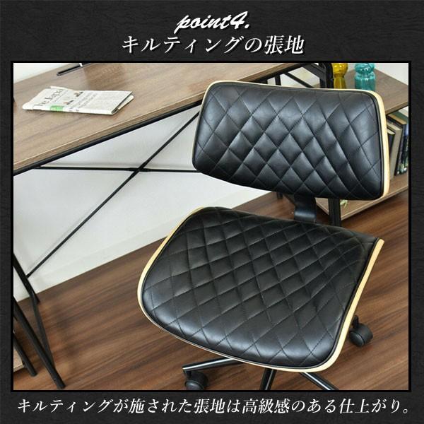 大川家具 オフィスチェア チェア ヴィンテージ キャスター付き ラウンドチェア 椅子 木目調 レザー 合成皮革 コーデュロイ 回転 高さ調節 昇降 テレワーク 簡単組み立て おしゃれ レトロ クラシック シンプル アンティーク デニーロ_7