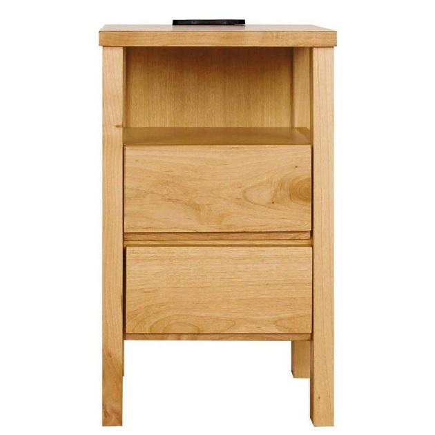 アルダー 無垢 木製 完成品 ナイトテーブル アスコット 引出し