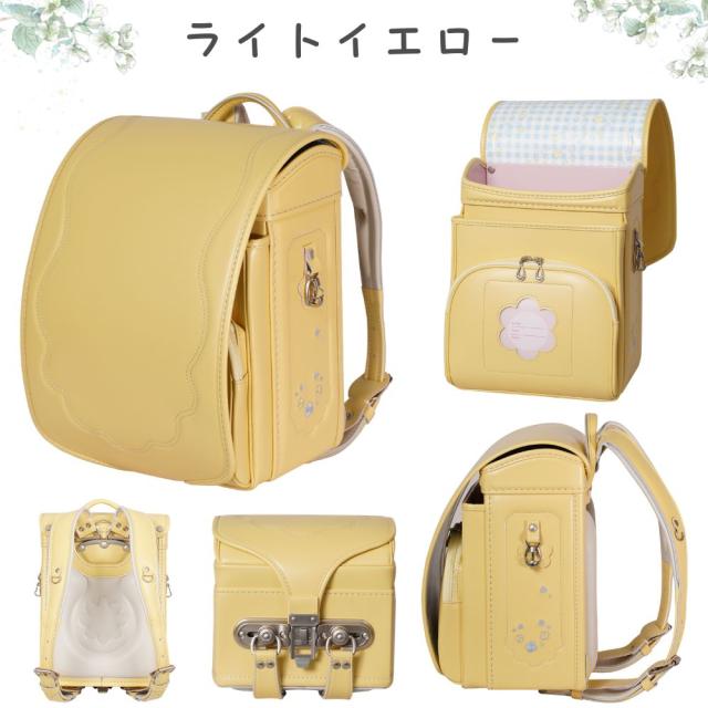フィットちゃん ランドセル CEC-042 セシリア 2027 e-QUB型 イーキューブ ミラくるっロック らくふわベルト 6年保証 ワンタッチロック 日本製 A4フラットファイル対応 女の子 かわいい ピンク パープル ブルー アイボリー イエロー レッド_16