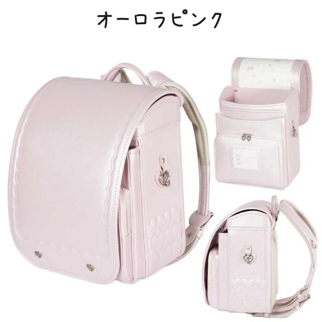 フィットちゃん ランドセル PET-043 プチジュエル 2027 e-QUB型 イーキューブ ミラくるっロック らくふわベルト 6年保証 ワンタッチロック 日本製 A4フラットファイル対応 女の子 かわいい パール ハート ピンク 紫 水色_14
