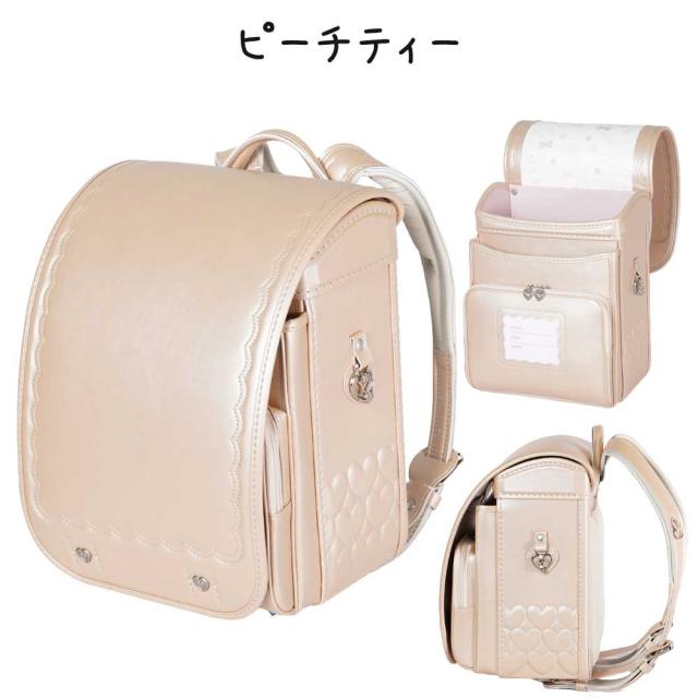 フィットちゃん ランドセル PET-043 プチジュエル 2027 e-QUB型 イーキューブ ミラくるっロック らくふわベルト 6年保証 ワンタッチロック 日本製 A4フラットファイル対応 女の子 かわいい パール ハート ピンク 紫 水色_15