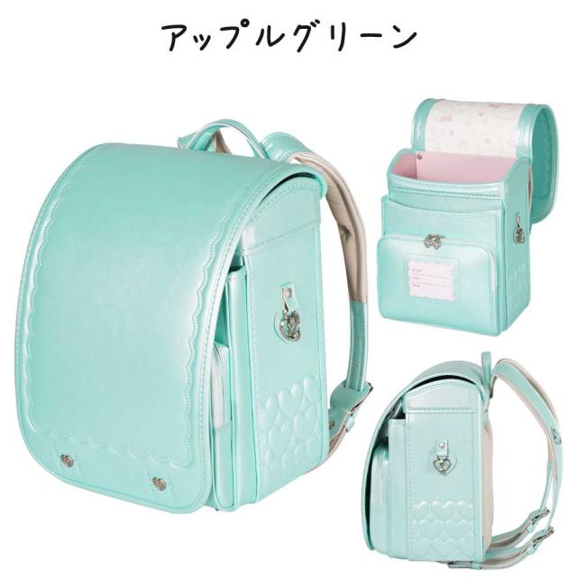 フィットちゃん ランドセル PET-043 プチジュエル 2027 e-QUB型 イーキューブ ミラくるっロック らくふわベルト 6年保証 ワンタッチロック 日本製 A4フラットファイル対応 女の子 かわいい パール ハート ピンク 紫 水色_17