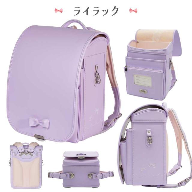フィットちゃん ランドセル PUR-042-C ピュアリボン 2027 e-QUB型 イーキューブ ミラクルタッチ らくふわベルト 6年保証 ワンタッチロック 日本製 A4フラットファイル対応 女の子 かわいい 刺繍 ピンク パープル ブルー ネイビー_16