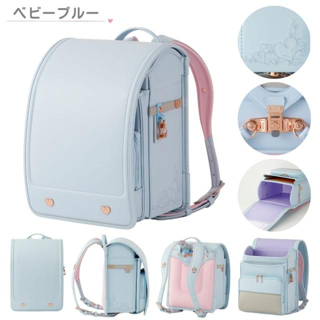 ランドセル 女の子 クロスター ユニファード 日本製 クラリーノ 軽量 刺繍 ハート CR64262 反射 ピンクゴールド 金具 ワンタッチロック 6年間保証 A4対応 かわいい おしゃれ ライラック パープル ピンク ブルー 水色 パステルカラー 国産 大容量 軽い 入学 小学生 2027_13