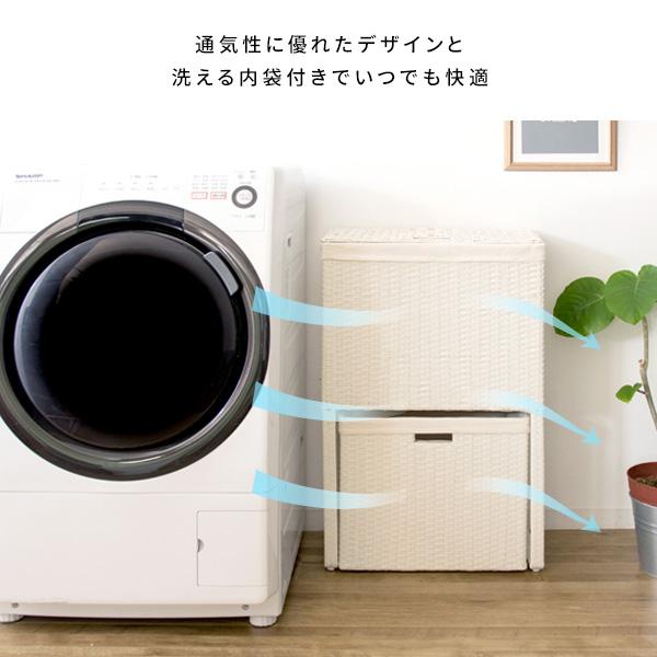 ランドリーボックス ランドリー収納 チェスト 衣類収納 RB-500 2段 分別 軽量 ラタン キャスター付き シンプル かわいい 簡単 宮武製作所 Diario ディアリオの通販は