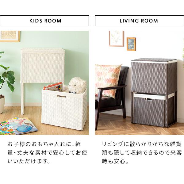 ランドリーボックス ランドリー収納 チェスト 衣類収納 RB-500 2段 分別 軽量 ラタン キャスター付き シンプル かわいい 簡単 宮武製作所 Diario ディアリオの通販は
