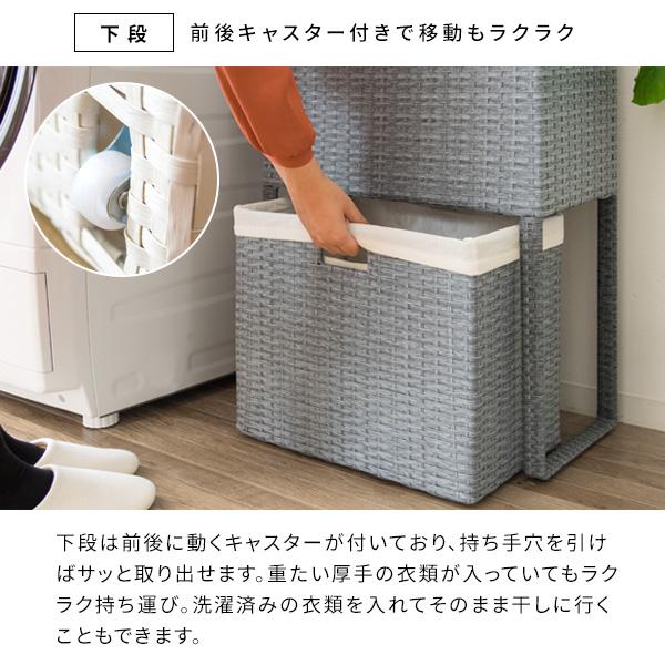 ランドリーボックス ランドリー収納 チェスト 衣類収納 RB-500 2段 分別 軽量 ラタン キャスター付き シンプル かわいい 簡単 宮武製作所 Diario ディアリオの通販は