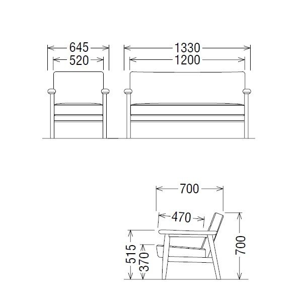 カリモク カリモク家具 karimoku ソファ 長椅子 WS1123BW 合皮 ブラック レトロ 木肘 コンパクト 応接_5