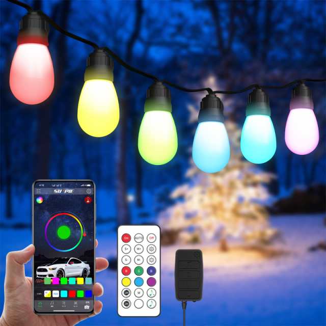 LEDストリングライト 15球 イルミネーション 屋外 室内 led 防雨 リモコン付き フルカラー クリスマス ハロウィン ガーデンライト 電飾 飾りの通販は