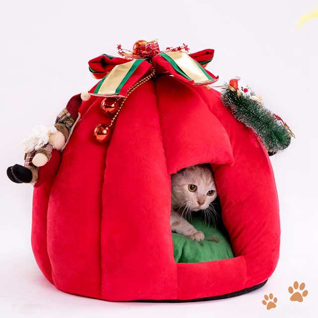 Mwpo クリスマス Christmas 猫ベッド 猫ハウス 可愛い 寒さ対策 保温防寒 柔らかい 猫 犬 ベッド クッション 小型犬 キャットハウス ペッの通販はau Pay マーケット Ohama直営
