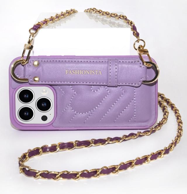 iPhone 15 Pro Max ケース ショルダーストラップ付き 紫 iPhone 15 Pro