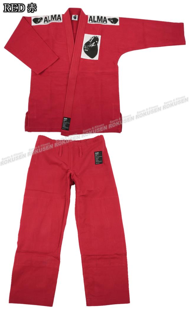 ALMA・アルマ 国産柔術着　REGULAR KIMONO　JU1　赤・黄・緑　A3号/A4号/A5号　上下セット   柔術衣 柔術道着 ネーム刺繍別注対応可能 ALMA・アルマ 国産柔術着 REGULAR KIMONO JU1 赤・黄・緑 A3号/A4号/A5