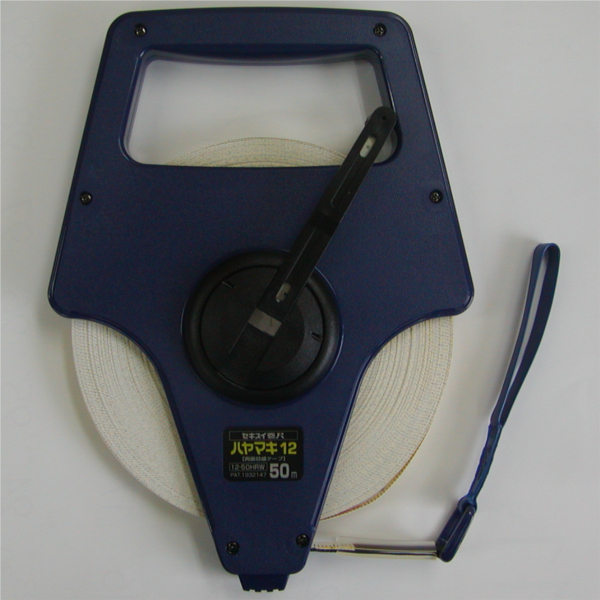 50mメジャー　エスロン巻尺（メジャー）ハヤマキタイプ　50m　No.1250-HRW（No.1250HRW）   早巻き リール 測定機器 ファイバーテープ 両面目盛付きの通販は