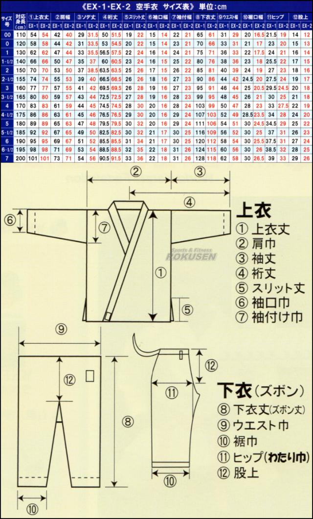 東京堂 空手着 EX-1 エクセレント1 上下セット 4号：170cm 空手衣 空手道